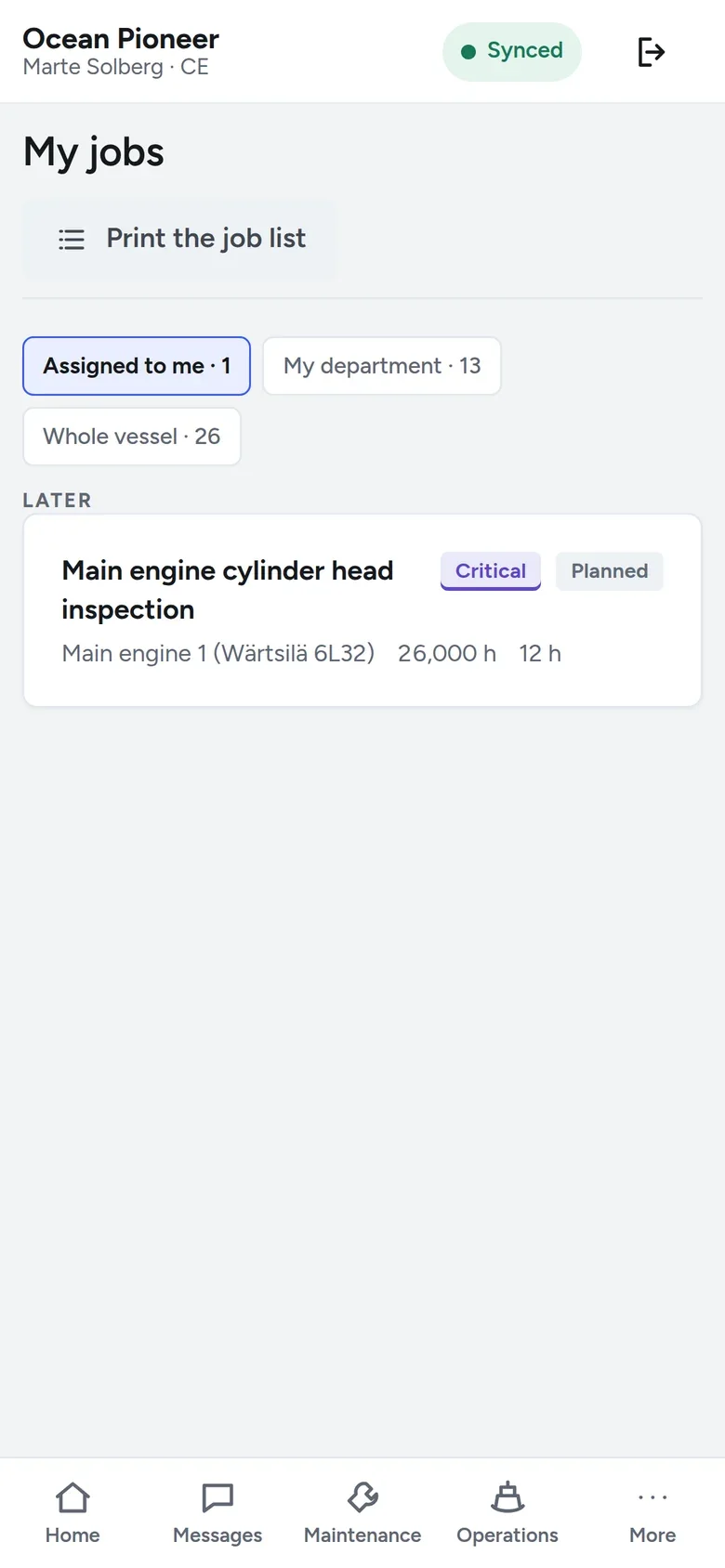 Planned maintenance — on a phone, screen in the NoRemarks app